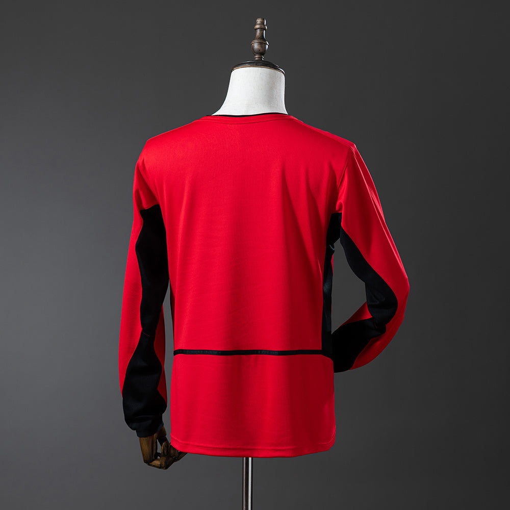 Camisola Manchester United Principal 02/04 Retro - Manga Comprida