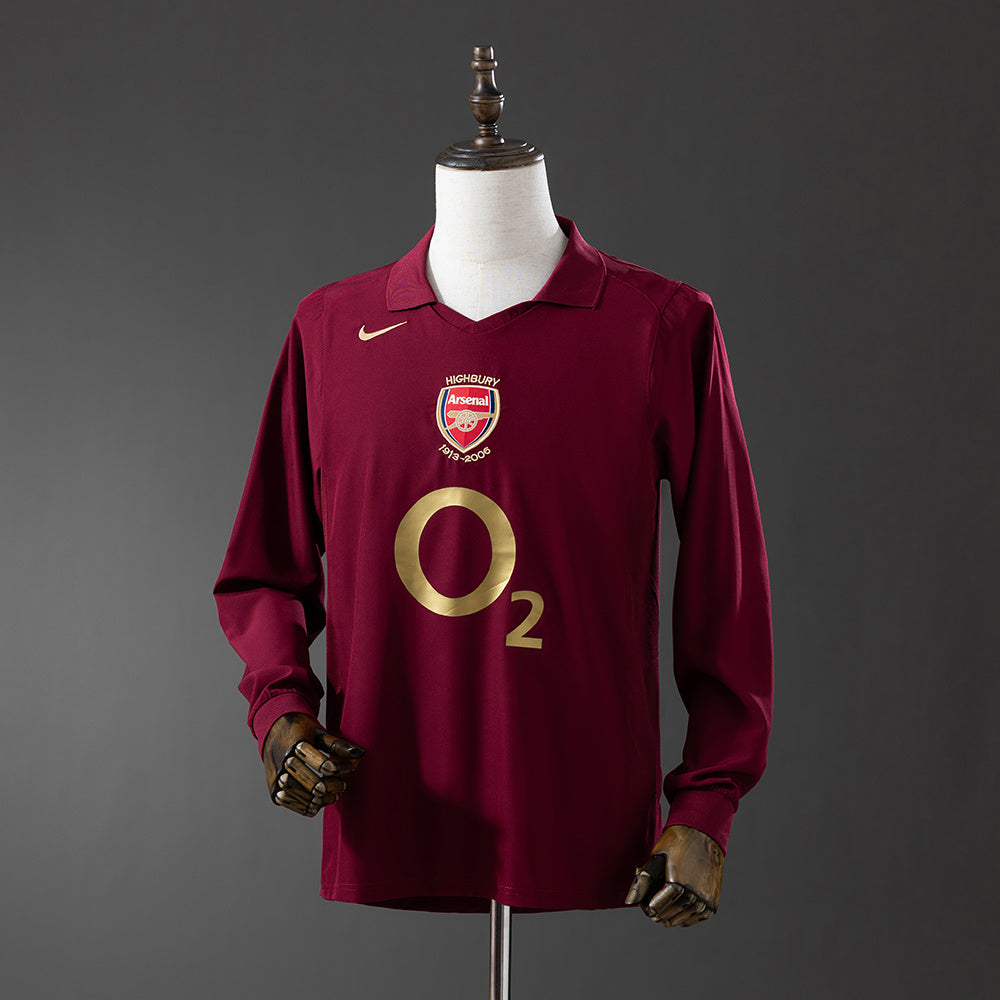 Camisola Arsenal Principal 05/06 Retro - Manga Comprida