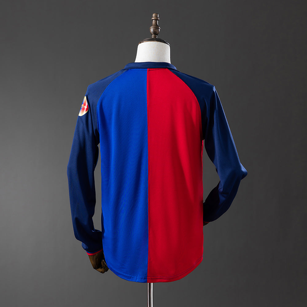 Camisola Barcelona Principal Edição Especial 100 Anos 99/00 Retro - Manga Comprida