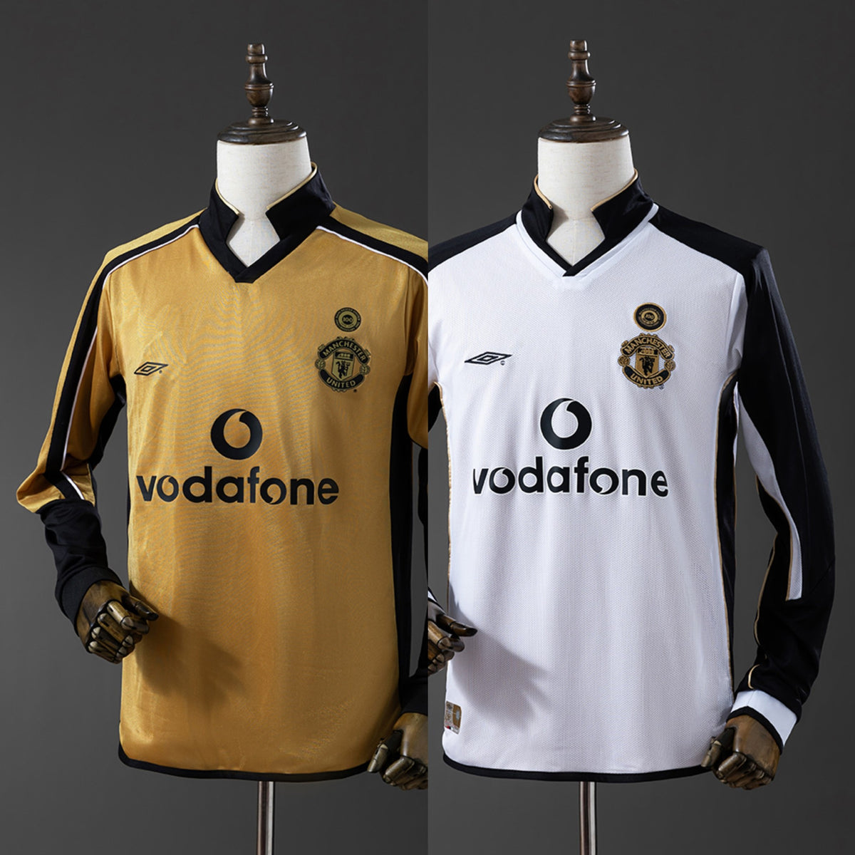 Camisola Manchester United Edição Especial 100 Anos 01/02 Retro - Manga Comprida