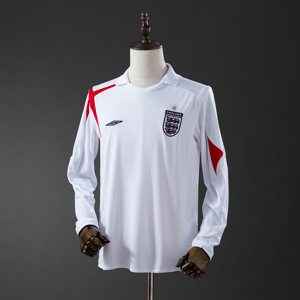 Camisola Inglaterra Principal 06/07 Retro - Manga Comprida