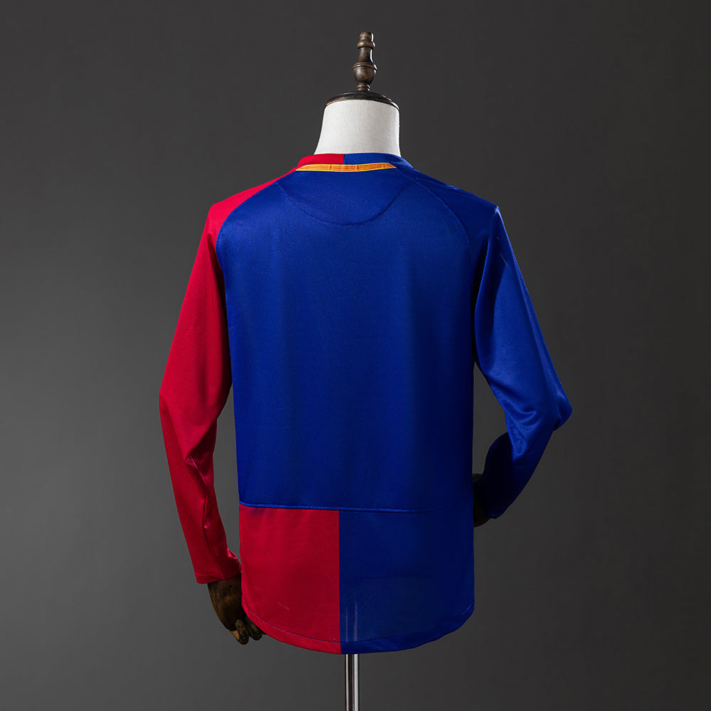 Camisola Barcelona Principal Edição Especial Liga dos Campeões 08/09 Retro - Manga Comprida