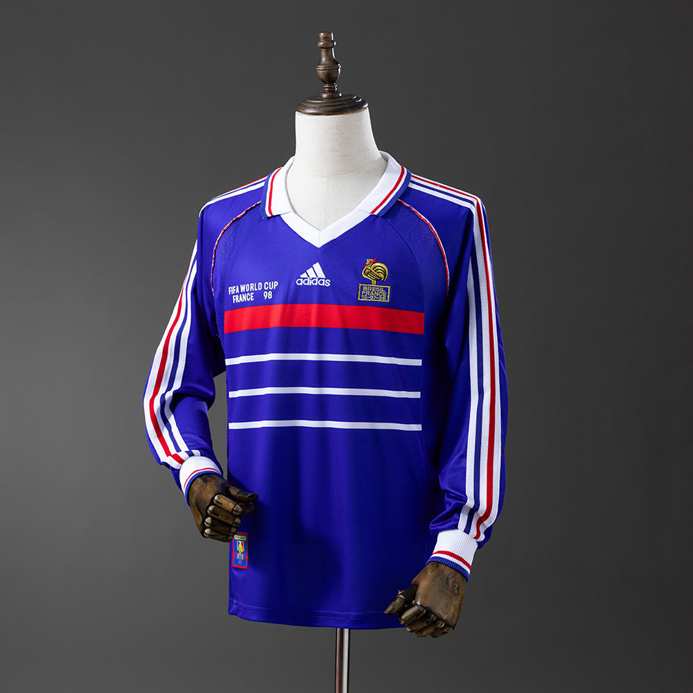 Camisola França Principal 98/99 Retro - Manga Comprida