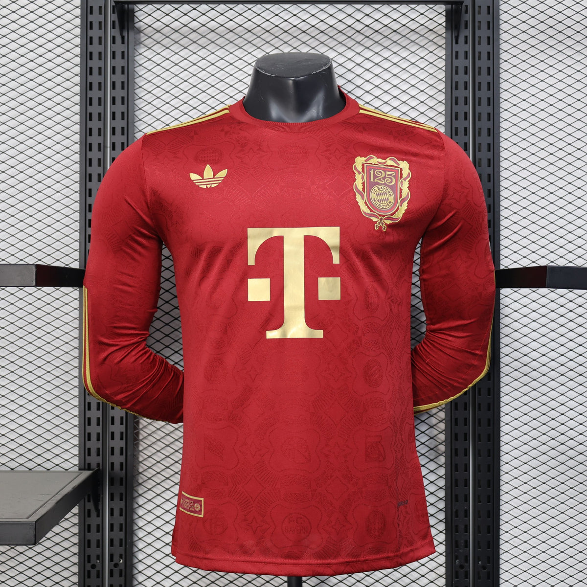 Camisola Bayern Munique Edição Especial 125 Anos Vermelha 25/26 - Manga Comprida - Versão Jogador