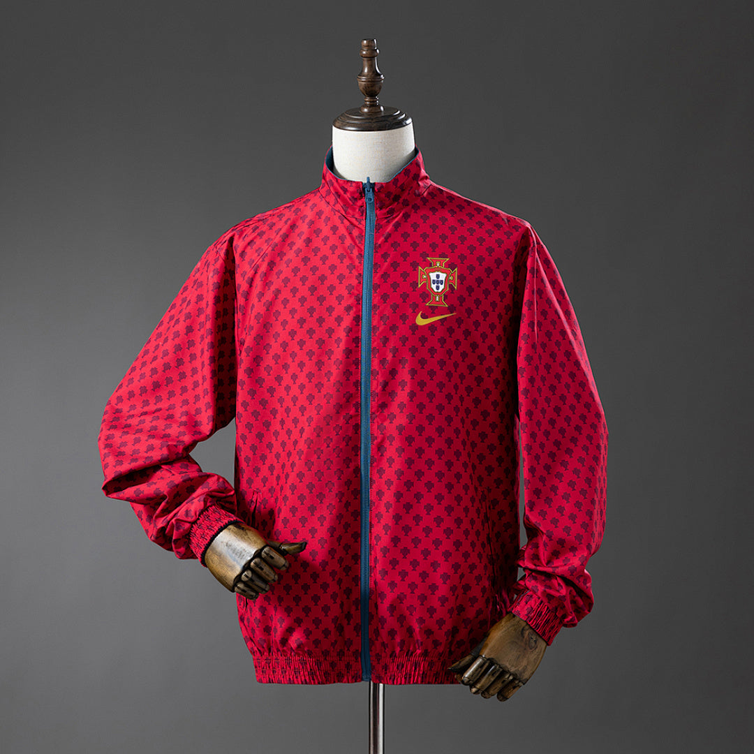 Corta-Vento Reversível Portugal - Vermelho e Ciano