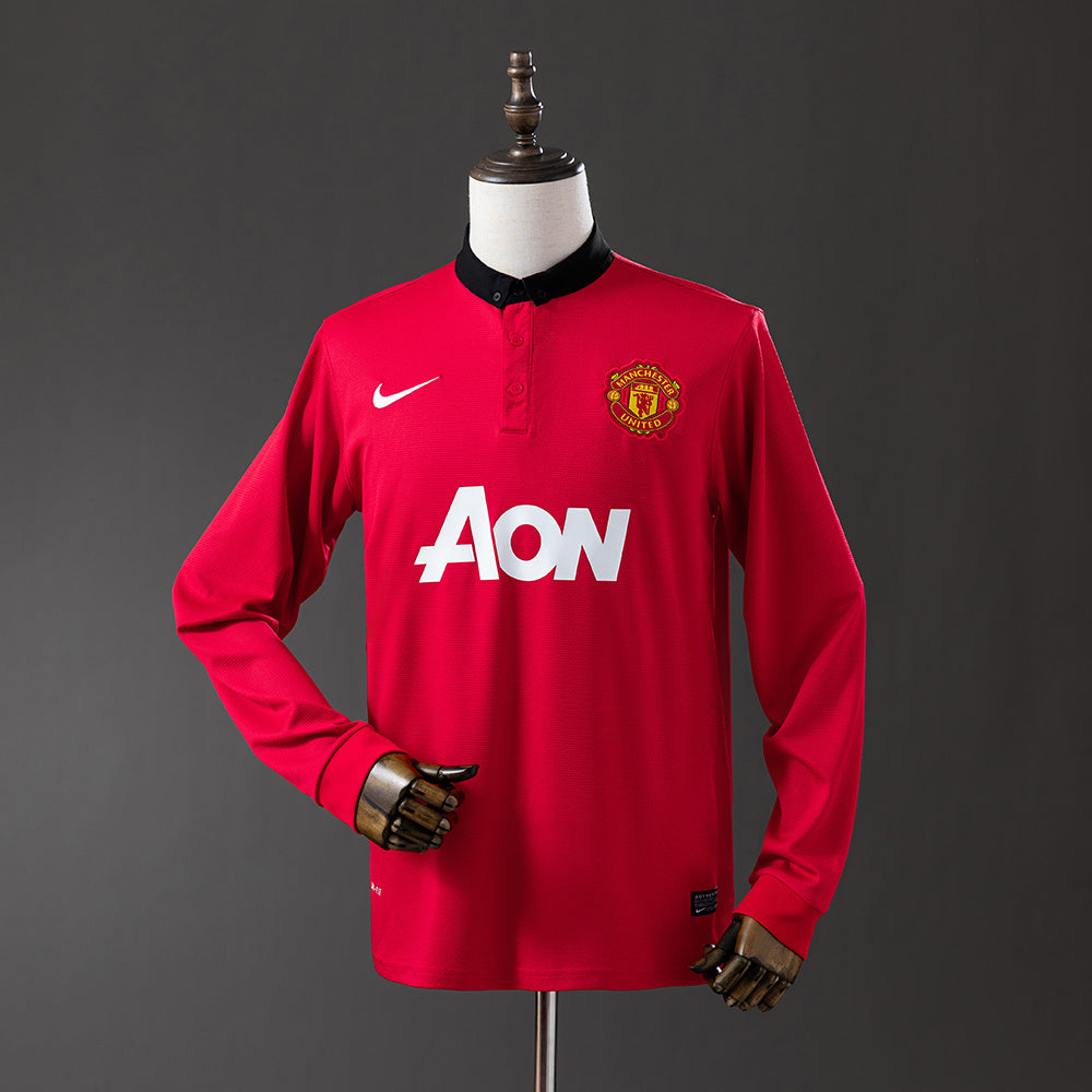 Camisola Manchester United Principal 13/14 Retro - Manga Comprida