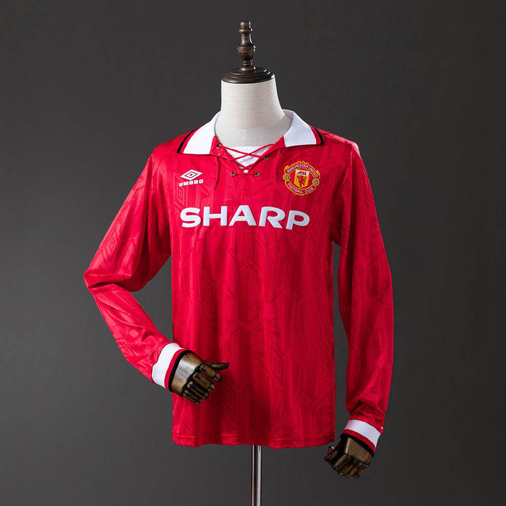 Camisola Manchester United Principal 92/94 Retro - Manga Comprida