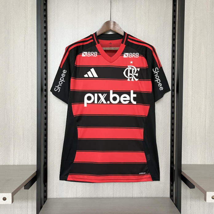 Camisola Flamengo Principal Todos os Patrocinadores 25/26