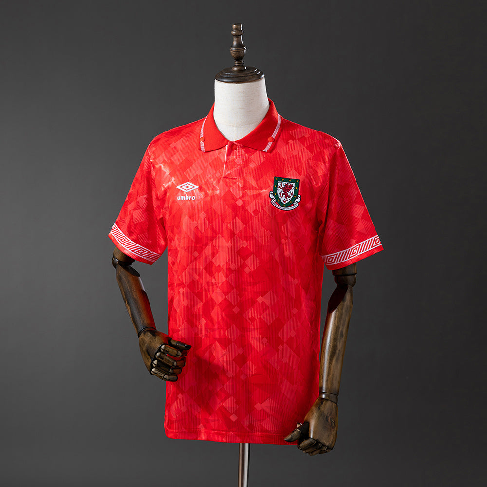 Camisola País de Gales Principal 90/92 Retro