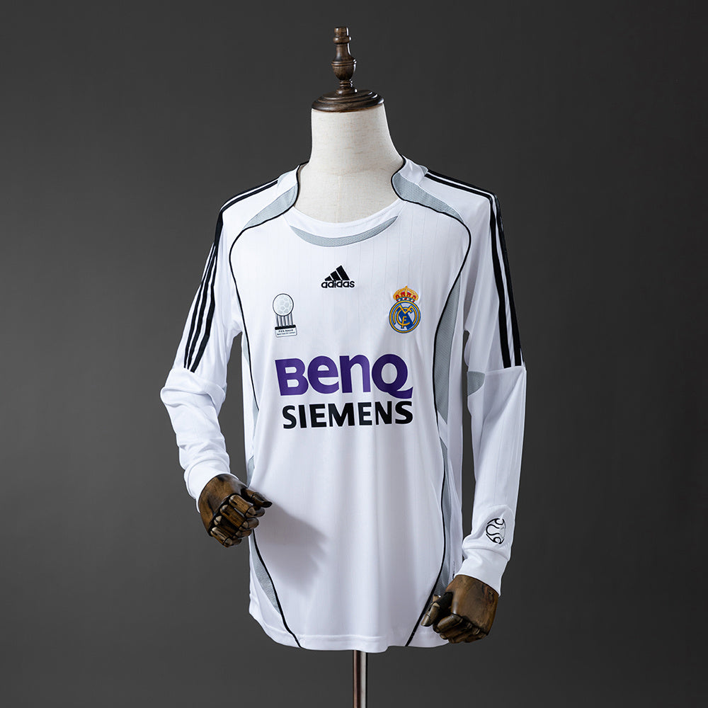 Camisola Real Madrid Principal 06/07 Retro - Manga Comprida