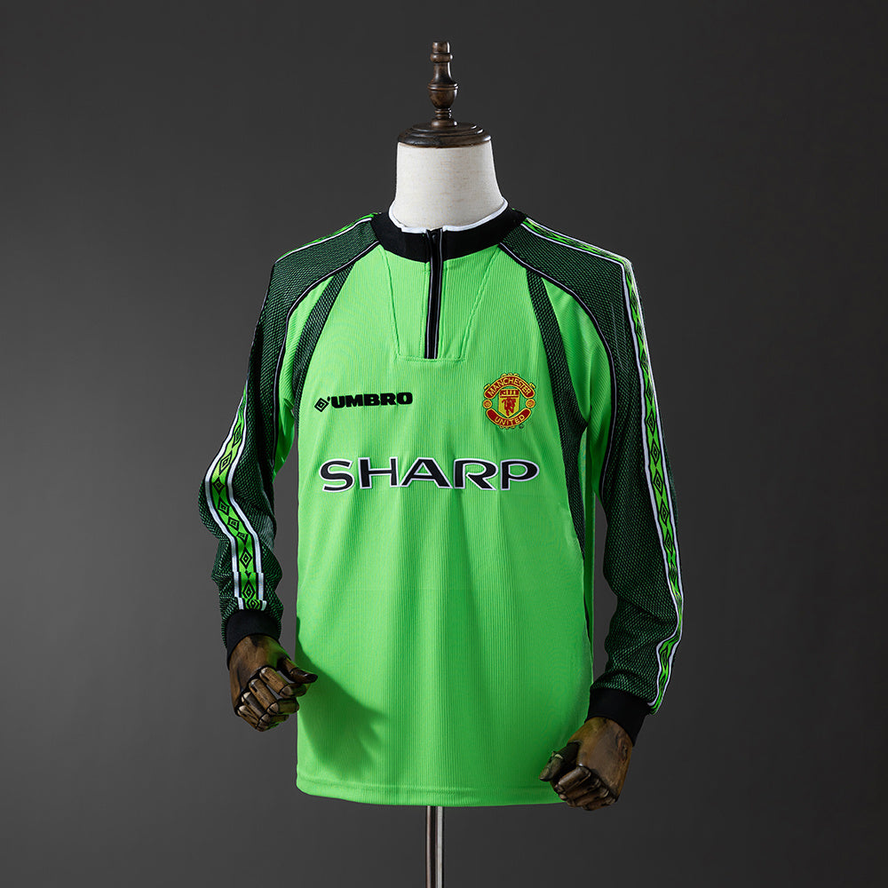 Camisola Manchester United Guarda-Redes Verde 98/99 Retro - Manga Comprida