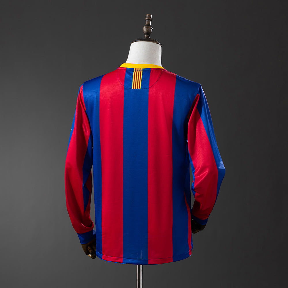 Camisola Barcelona Principal Edição Liga dos Campeões 10/11 Retro - Manga Comprida