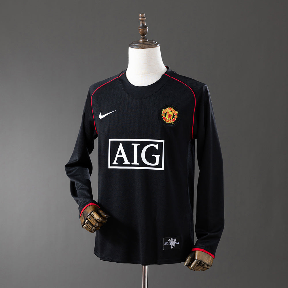 Camisola Manchester United Preta 07/08 Retro - Manga Comprida