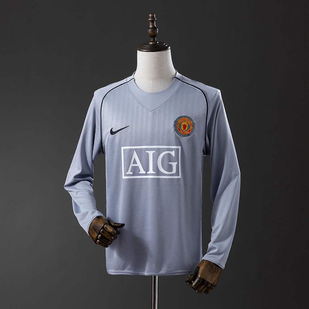 Camisola Manchester United Guarda-Redes Cinzenta 07/08 Retro - Manga Comprida