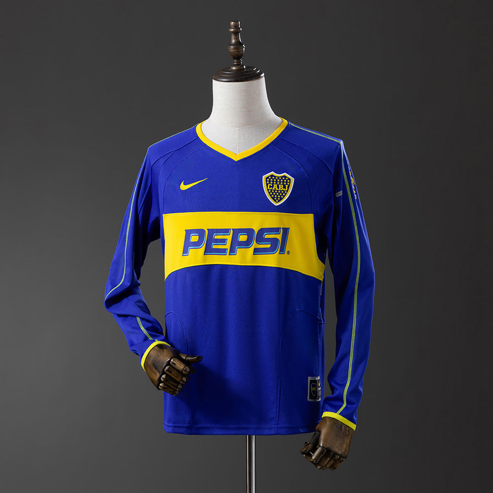 Camisola Boca Juniors Principal 03/04 Retro - Manga Comprida