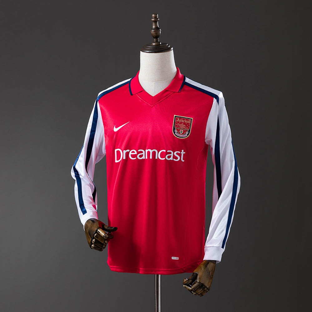 Camisola Arsenal Principal 01/02 Retro - Manga Comprida