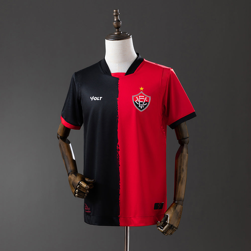 Camisola Vitória Vermelha e Preta 25/26