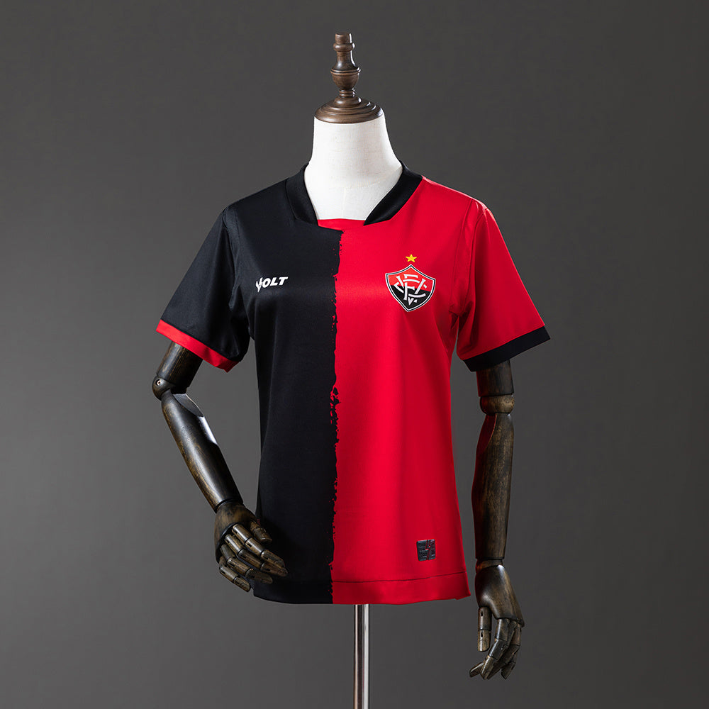 Camisola Vitória Vermelha e Preta 25/26 - Versão Feminina
