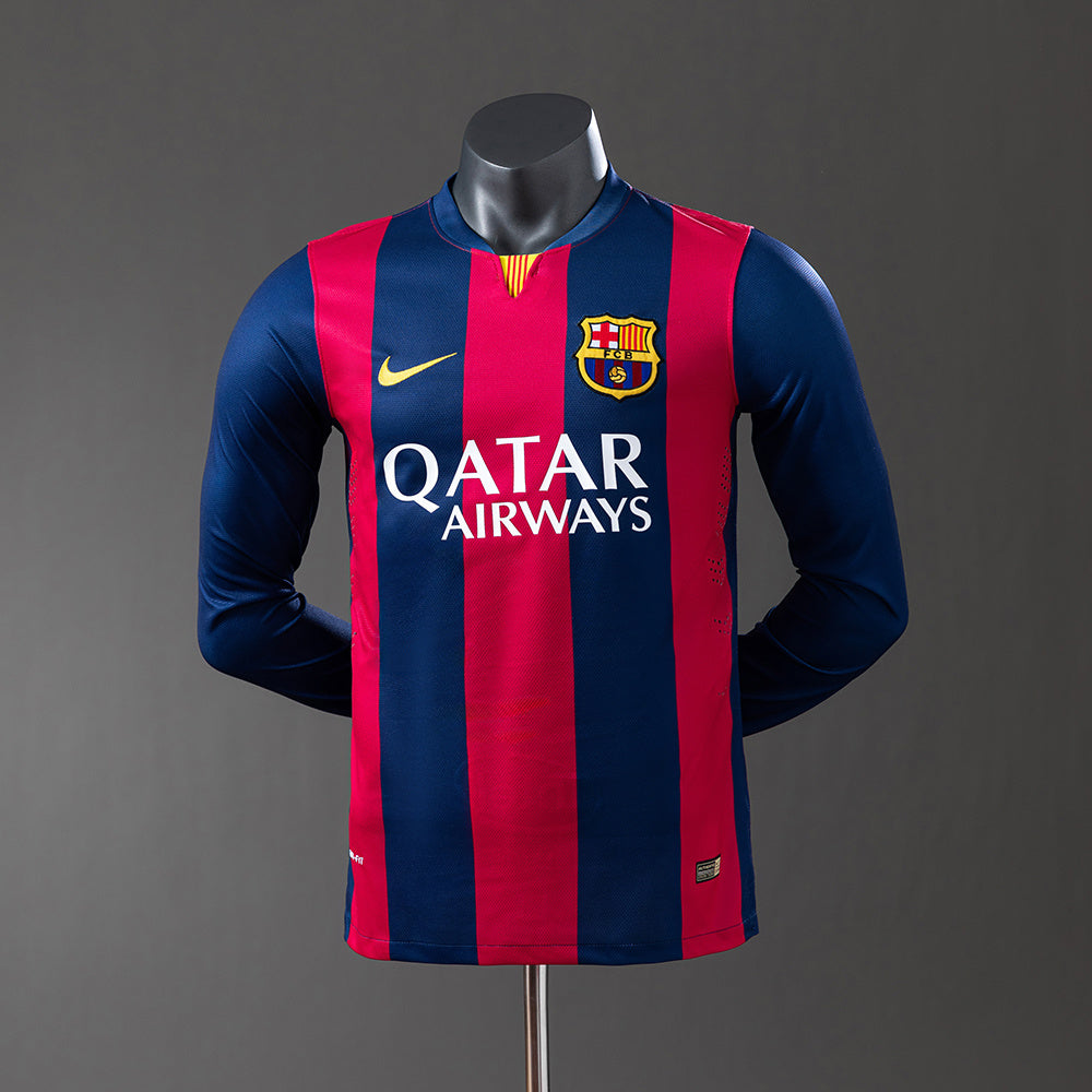 Camisola Barcelona Principal 14/15 Retro - Manga Comprida - Versão Jogador