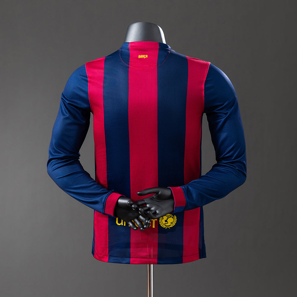 Camisola Barcelona Principal 14/15 Retro - Manga Comprida - Versão Jogador