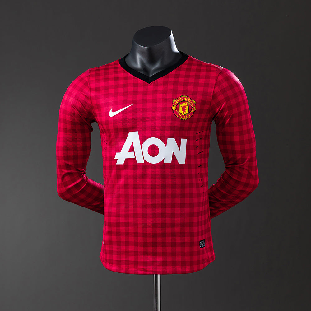 Camisola Manchester United Principal 12/13 Retro - Manga Comprida - Versão Jogador