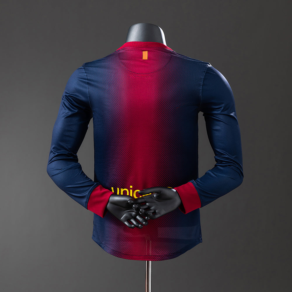 Camisola Barcelona Principal 12/13 Retro - Manga Comprida - Versão Jogador