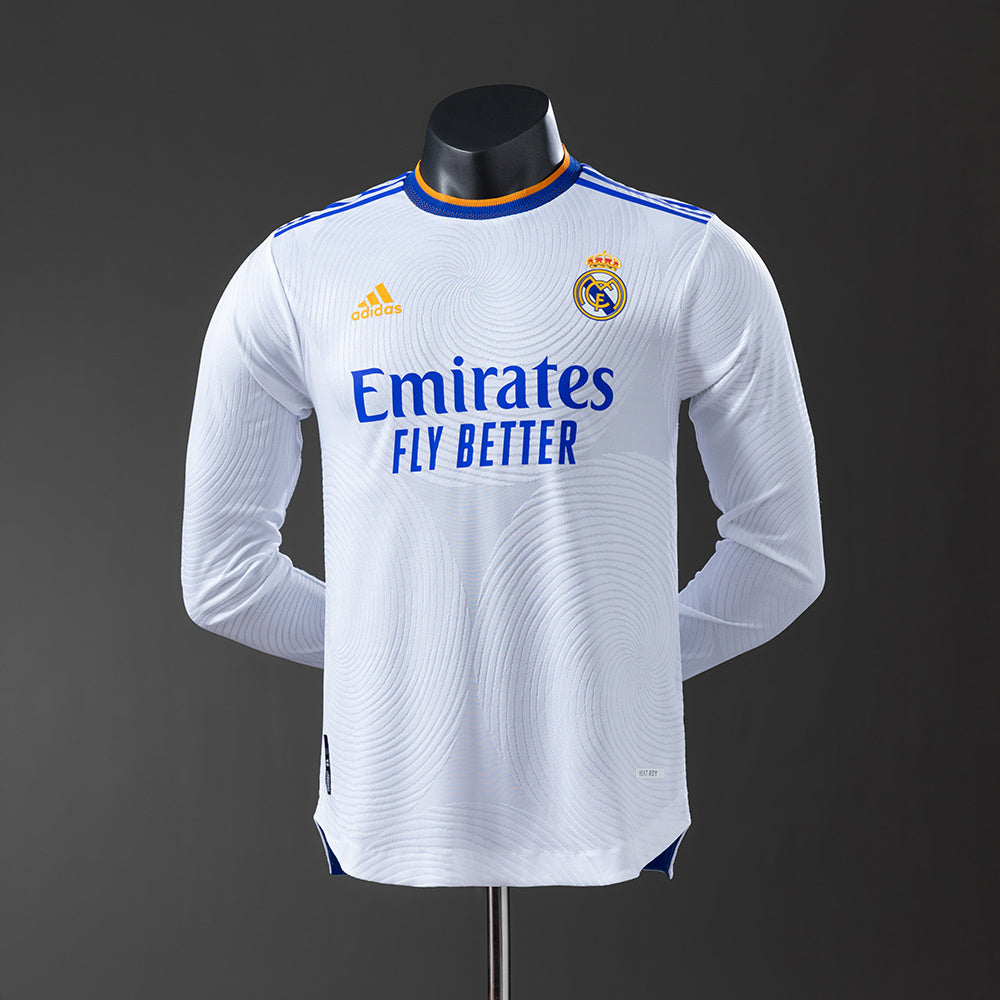 Camisola Real Madrid Principal 21/22 Retro - Manga Comprida - Versão Jogador