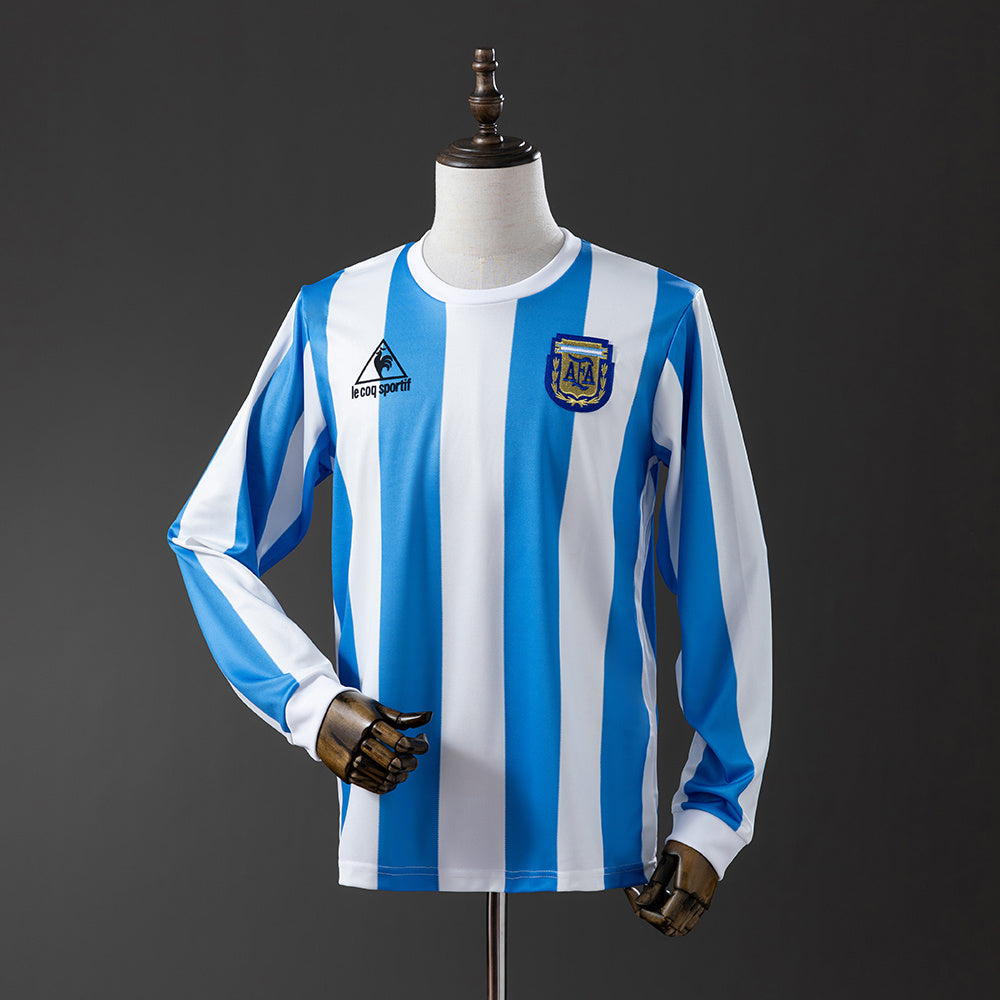Camisola Argentina Principal 86/87 Retro - Manga Comprida