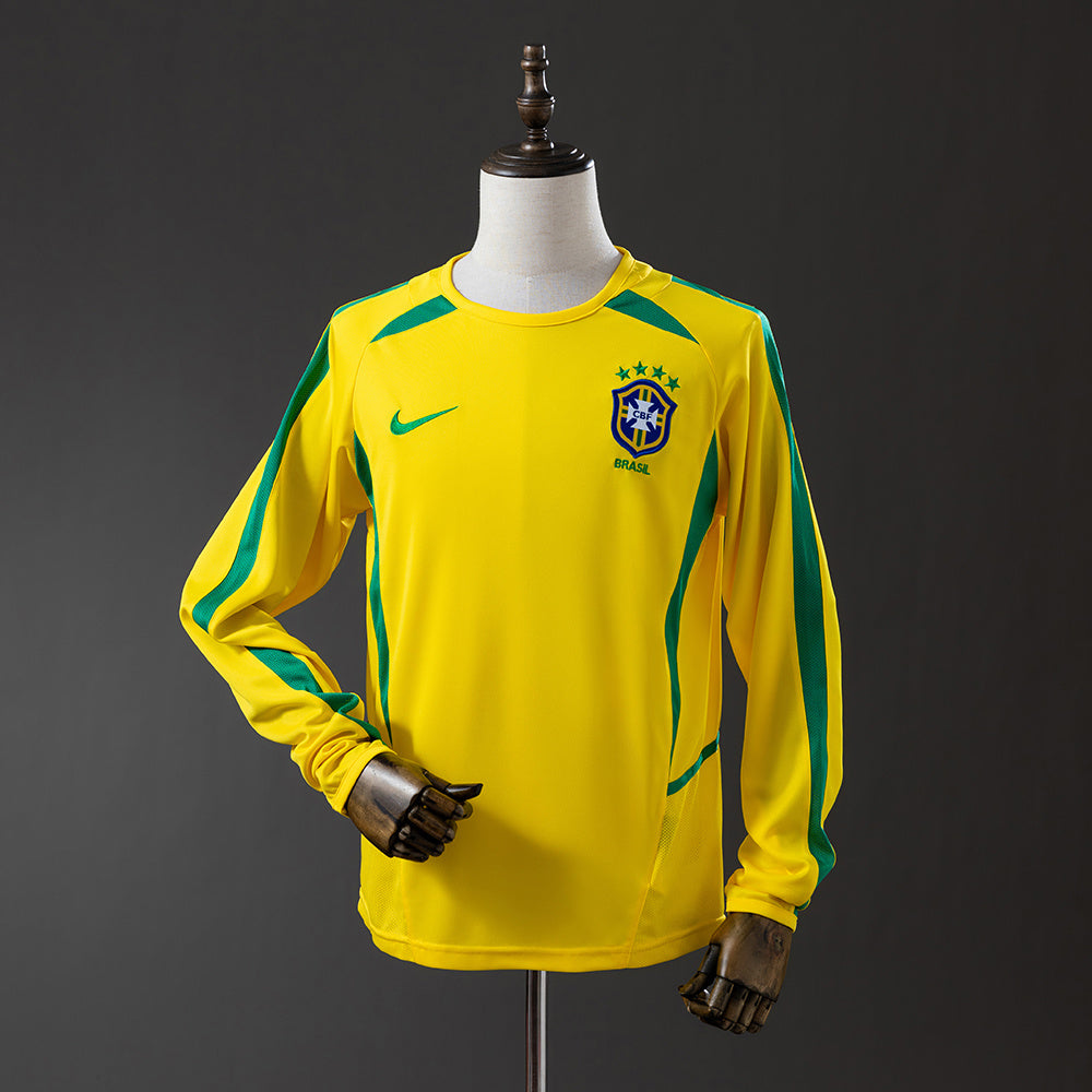 Camisola Brasil Principal 02/03 Retro - Manga Comprida