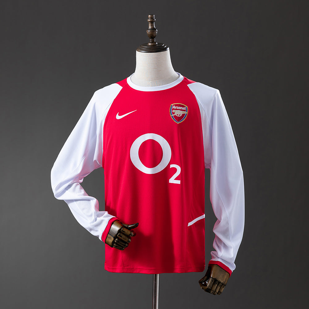 Camisola Arsenal Principal 02/04 Retro - Manga Comprida