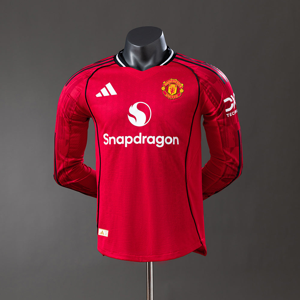 Camisola Manchester United Principal 25/26 - Manga Comprida - Versão Jogador