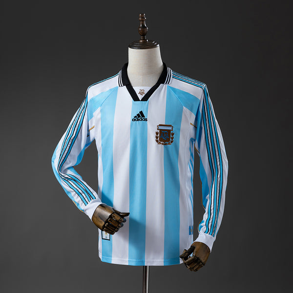 Camisola Argentina Principal 98/99 Retro - Manga Comprida