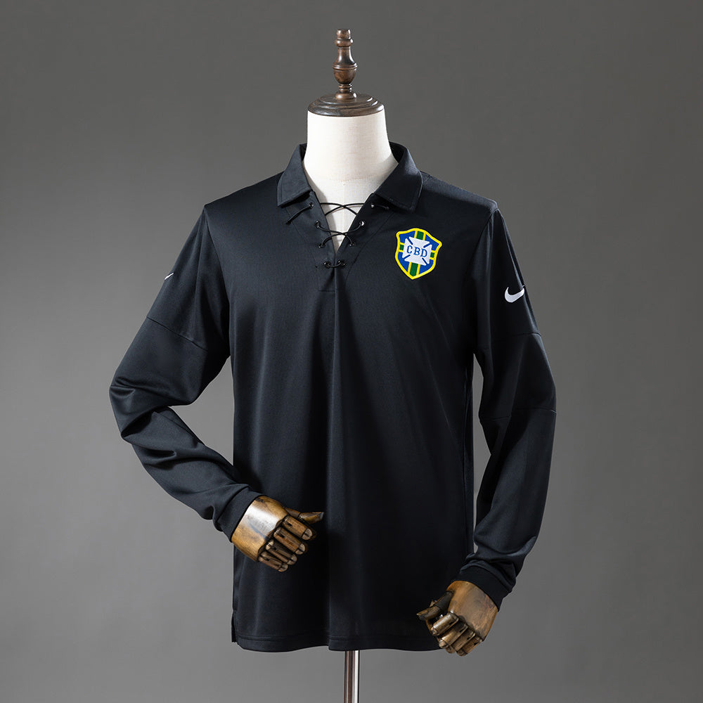 Camisola Brasil Edição Especial Preta 04/05 Retro - Manga Comprida