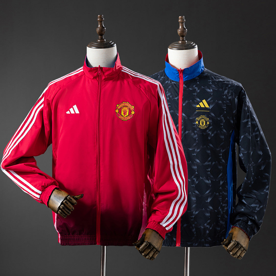 Corta-Vento Reversível Anthem Manchester United - Preto e Vermelho