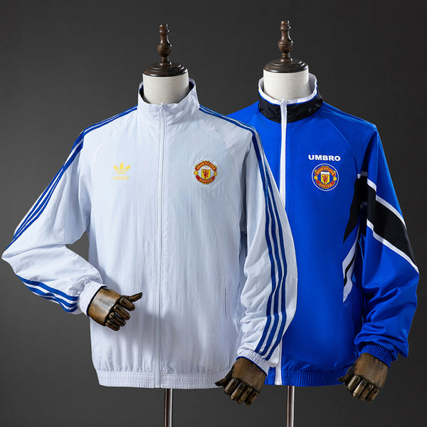 Corta-Vento Reversível Manchester United - Branco e Azul
