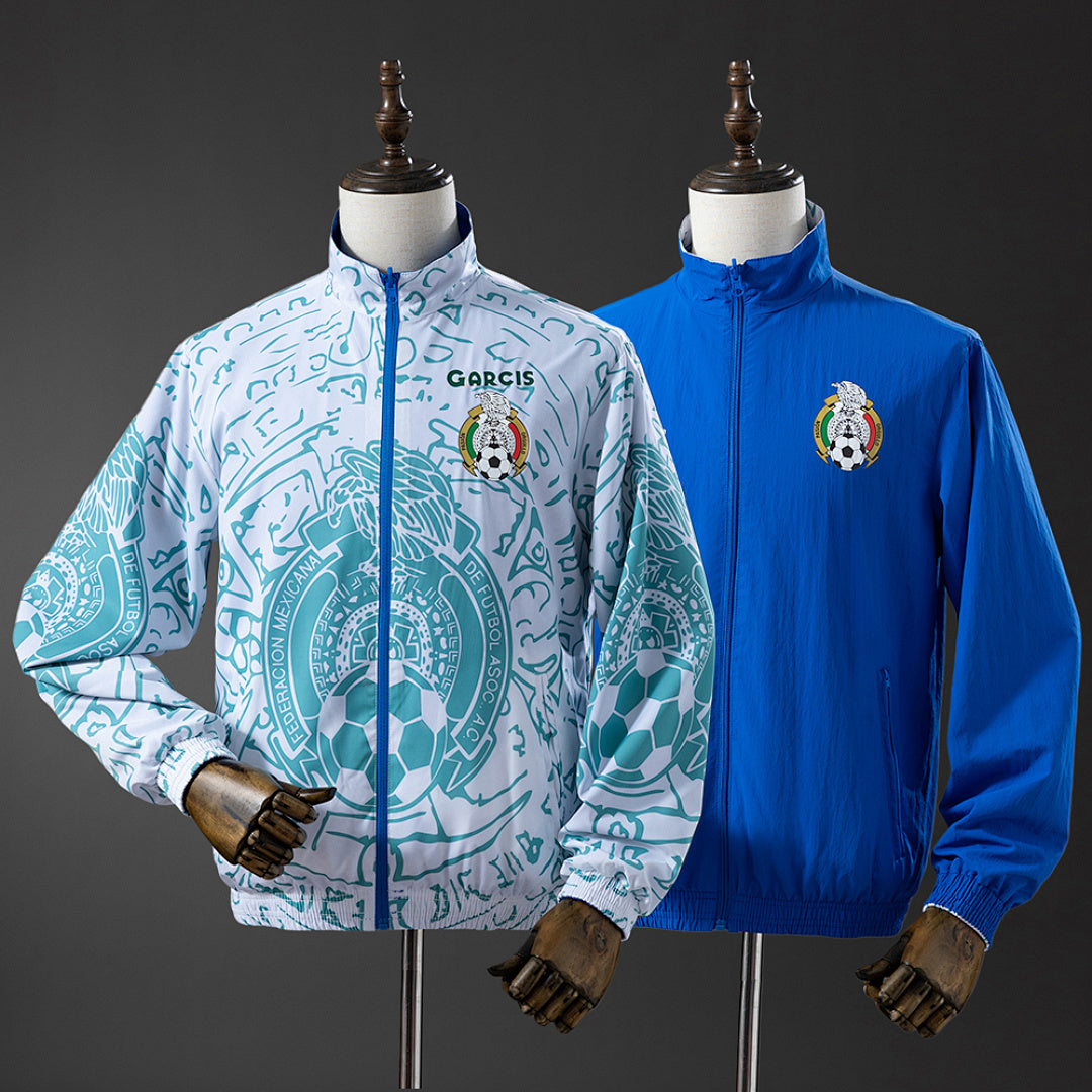 Corta-Vento Reversível México - Branco e Azul