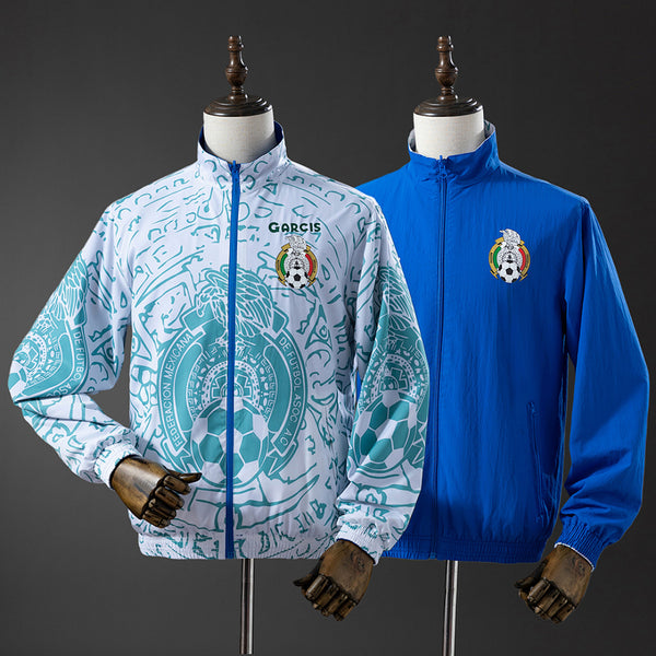 Corta-Vento Reversível México - Branco e Azul