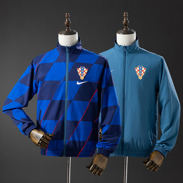 Corta-Vento Reversível Croácia - Azul-Marinho e Azul-Celeste