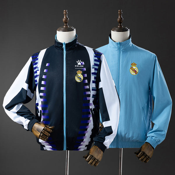 Corta-Vento Reversível Real Madrid - Azul-Marinho e Azul-Celeste