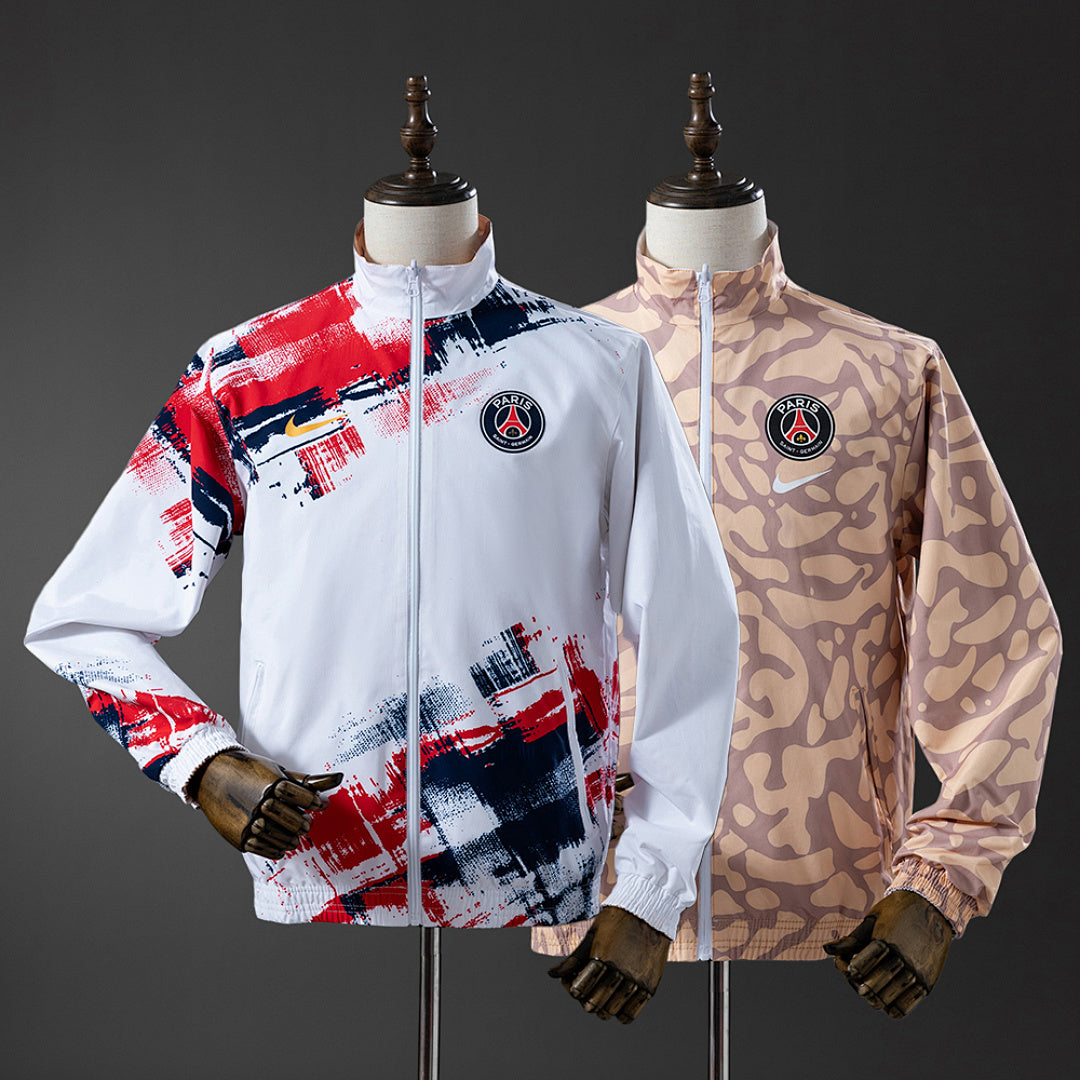 Corta-Vento Reversível PSG - Branco e Castanho