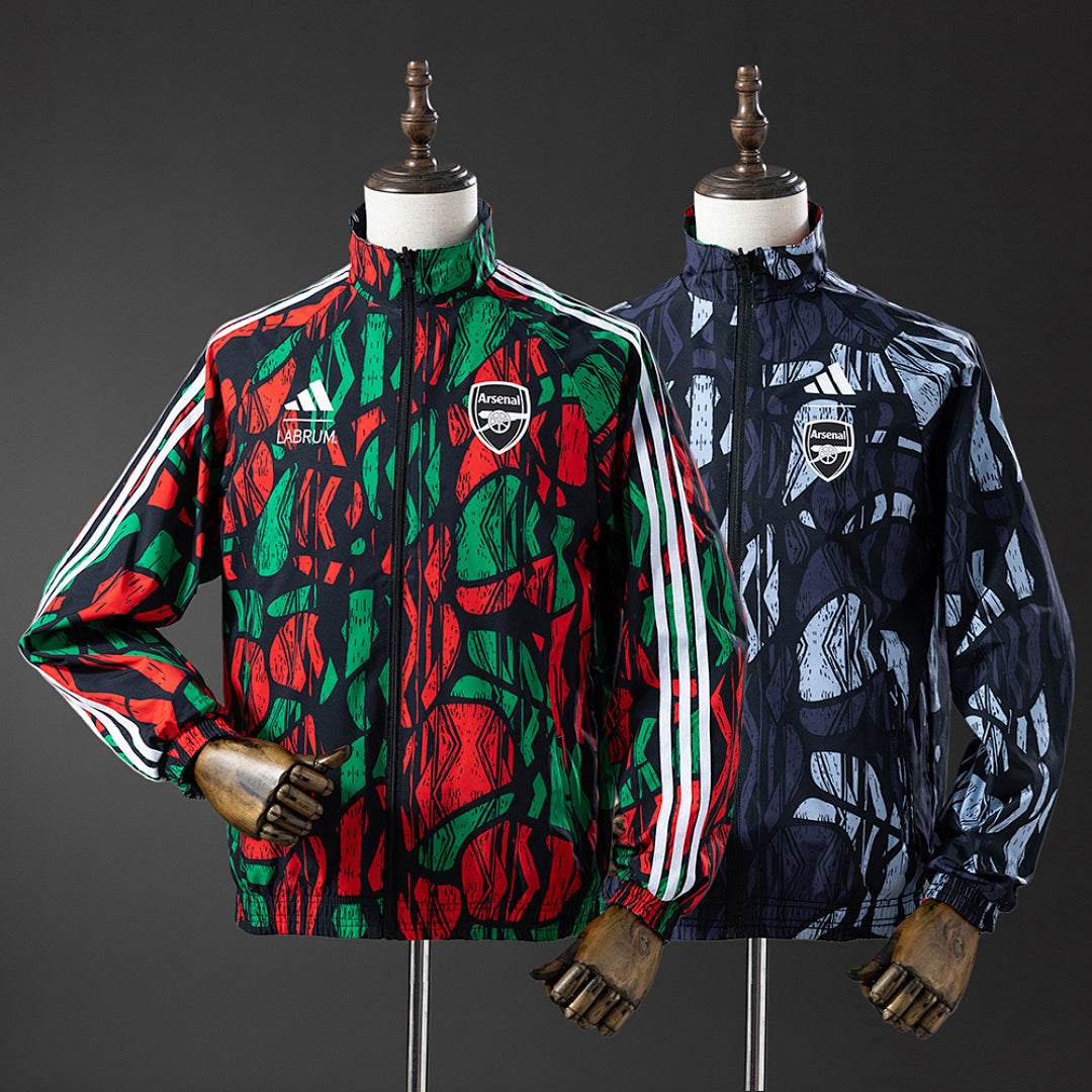 Corta-Vento Reversível Arsenal x Labrum - Verde, Vermelho e Azul-Marinho