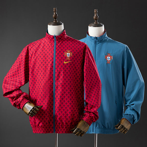 Corta-Vento Reversível Portugal - Vermelho e Ciano