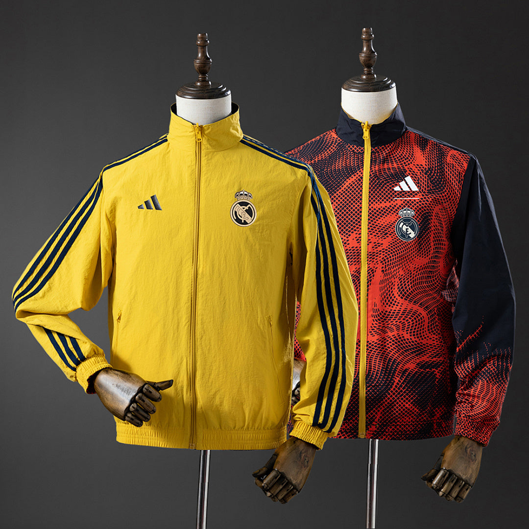 Corta-Vento Reversível Real Madrid - Amarelo e Vermelho