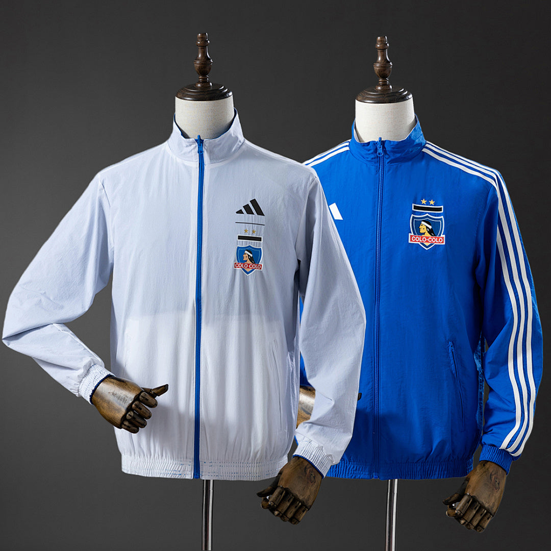 Corta-Vento Reversível Colo Colo - Branco e Azul