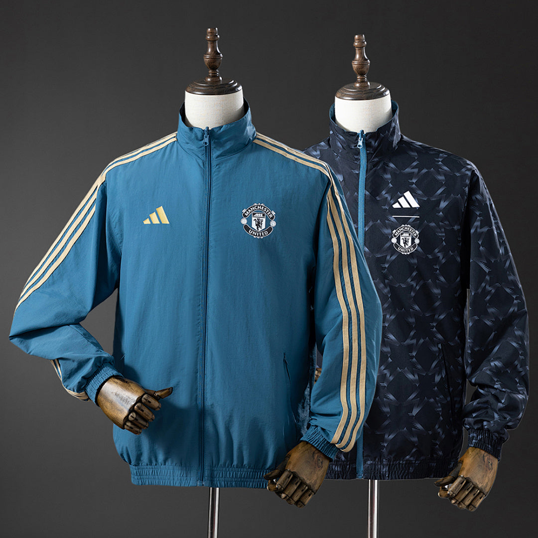 Corta-Vento Reversível Manchester United - Azul e Preto