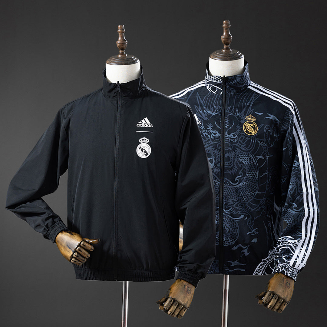 Corta-Vento Reversível Real Madrid - Preto com Dragão