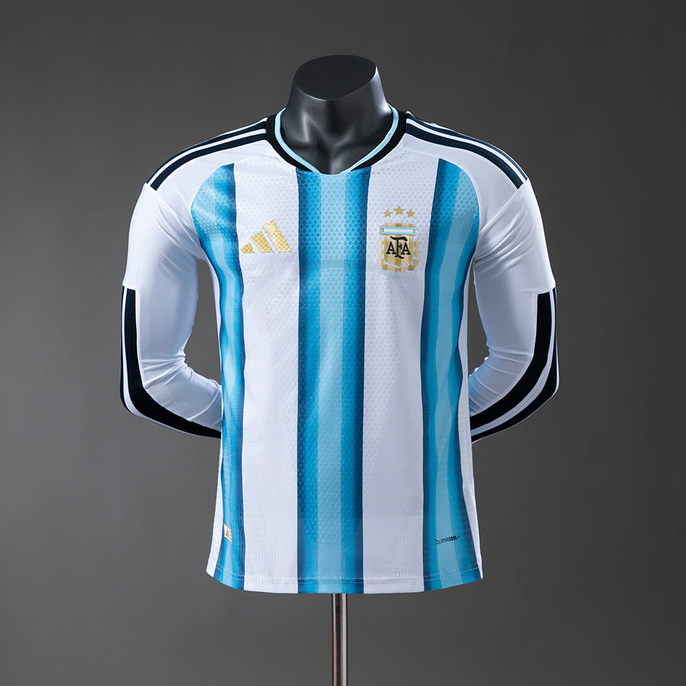 Camisola Argentina Principal 26/27 - Mundial 2026 - Manga Comprida - Versão Jogador