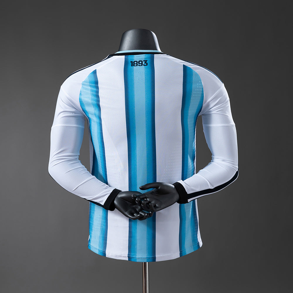 Camisola Argentina Principal 26/27 - Mundial 2026 - Manga Comprida - Versão Jogador
