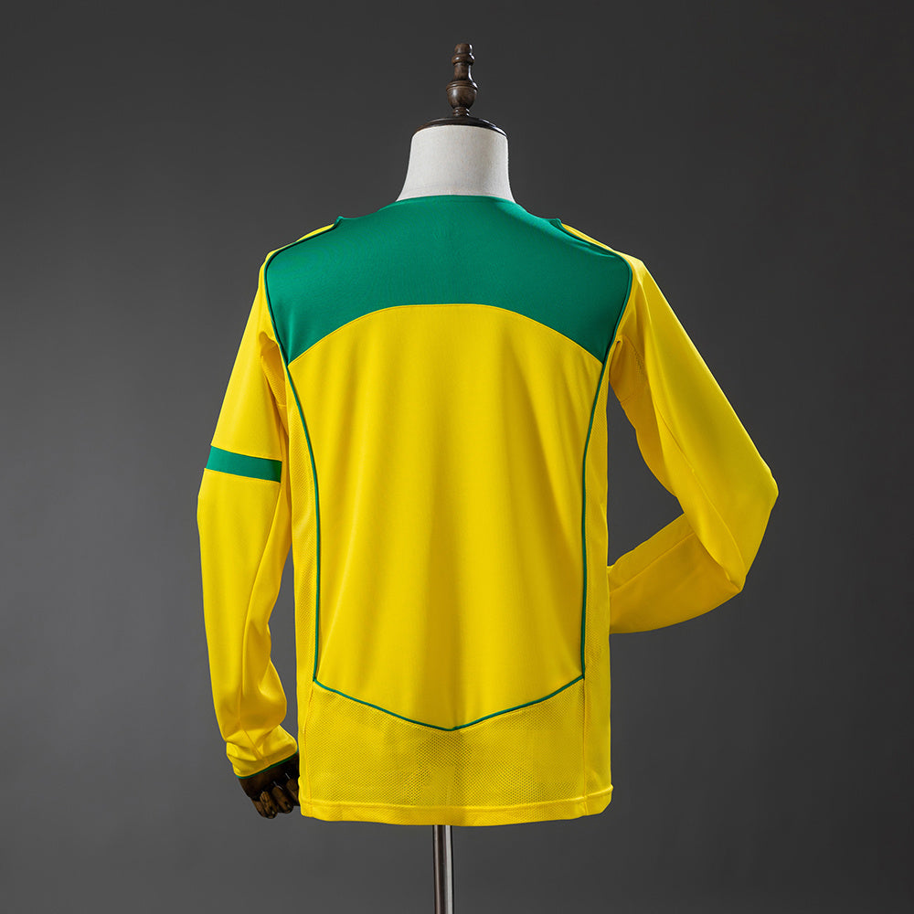 Camisola Brasil Principal 04/05 Retro - Manga Comprida