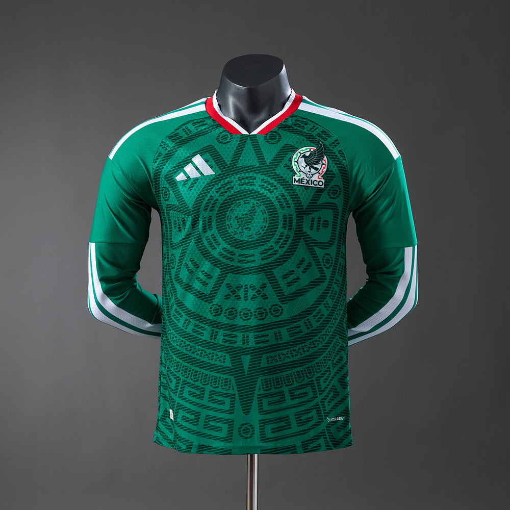 Camisola México Principal 26/27 - Mundial 2026 - Manga Comprida - Versão Jogador